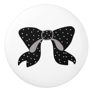 Polka-Schleifenknopf Keramikknauf