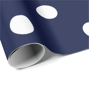 Polka Small Dots Blue Navy White Classic Elegant Geschenkpapier