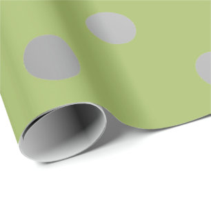 Polka Small Dots Greenly Green Pea Silver Gray Geschenkpapier