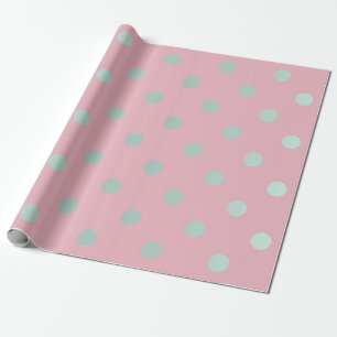 Polka Small Dots Pulver Pink Pastel Aqua Geschenkpapier