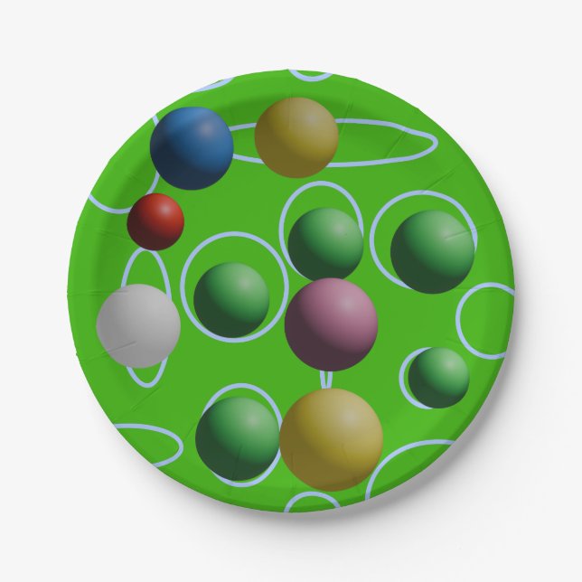 Polka Spheres Light Green Festival Party Pappteller (Vorderseite)