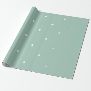 Polka Tiny Small Dots Gray Silver Mint Green VIP Geschenkpapier