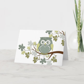 Polka Tree Owl Card Karte
