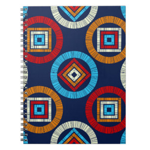 Polka weist ein nahtloses Muster auf. Mosaik ethni Notizblock