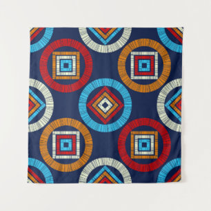 Polka weist ein nahtloses Muster auf. Mosaik ethni Wandteppich