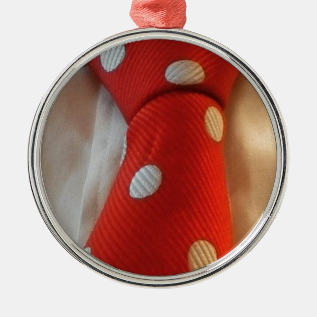 polkadot slipsie silbernes ornament (Vorne)