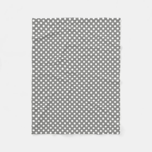 Polkadotted Design Battleship Gray Fleecedecke (Vorderseite)