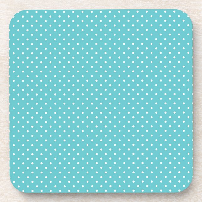 Polkapunkt-Button punktiert girly Chicblaumuster Getränkeuntersetzer (Vorderseite)