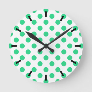Pollenköpfe aus Grün und Weiß Runde Wanduhr