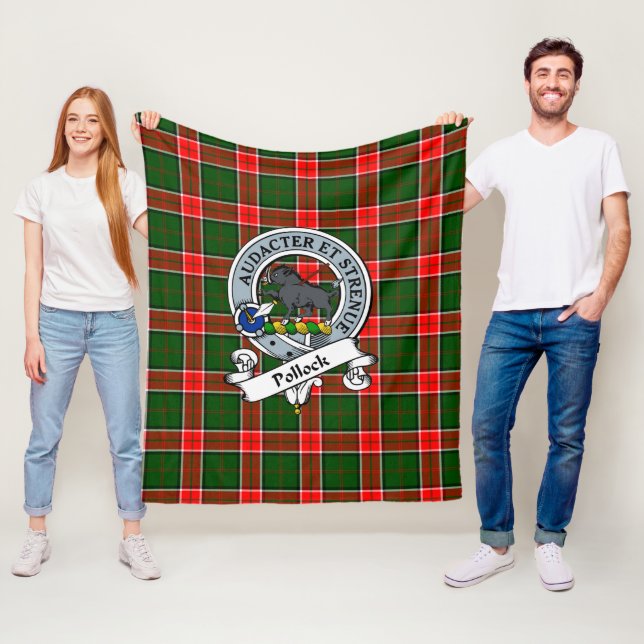 Pollock Clan Abzeichen Tartan Kariert Fleecedecke (Beispiel)