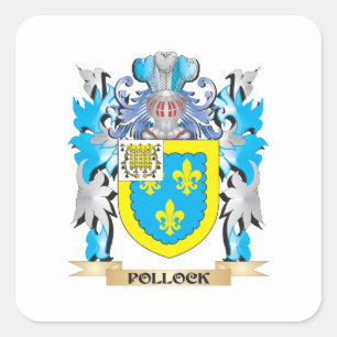 Pollock Coat of Arms - Familienwappen Quadratischer Aufkleber