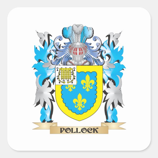 Pollock Coat of Arms - Familienwappen Quadratischer Aufkleber (Vorderseite)