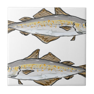 Pollock-Fisch-Skizze Fliese