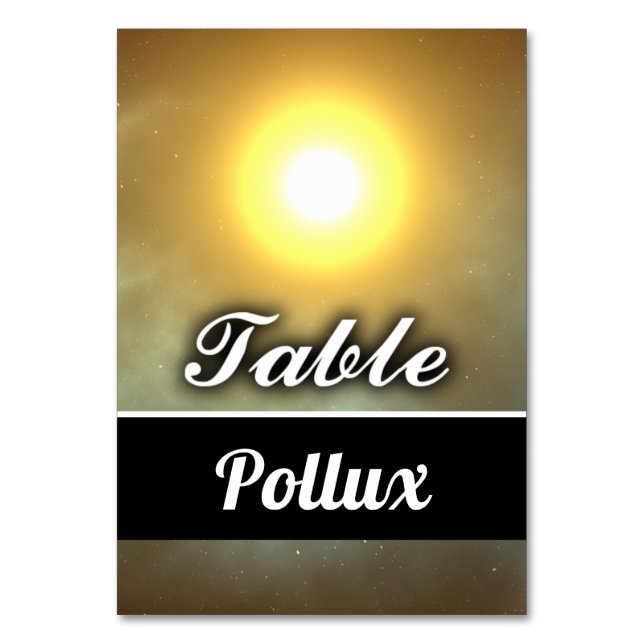 Pollux Tischnummer (Vorderseite)