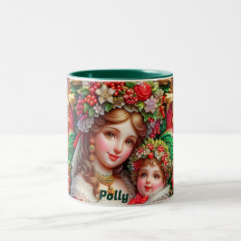 POLLY ~ CHRISTMAS MUTTER UND KIND ~ ZWEIFARBIGE TASSE