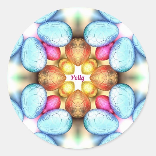 POLLY EASTER ~WOW! Hübsche Eier zu Ostern Runder Aufkleber (Vorderseite)