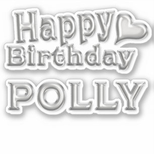 Polly Happy Birthday silver Aufkleber Sticker