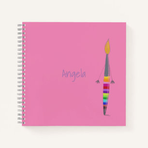 Polly Paintbrush Square Notebook anpassbar. Notizbuch
