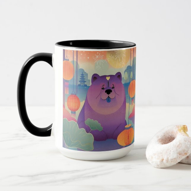 POLLY PLUM Hund 15 Unzen Tasse (Mit Donut)