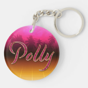 Polly Vorname Name golden pink Schlüsselanhänger