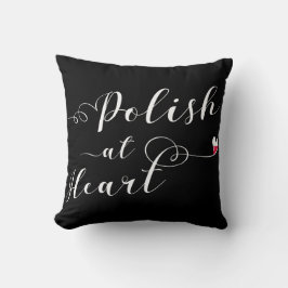 Polnisch am Heart Throw Cushion, Polen Kissen