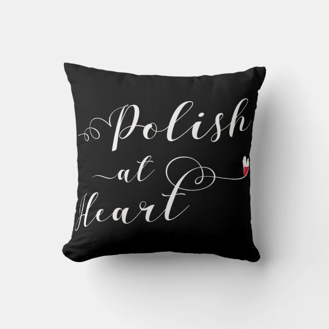 Polnisch am Heart Throw Cushion, Polen Kissen (Vorderseite)