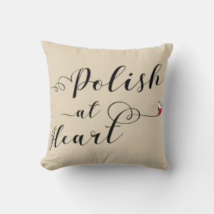 Polnisch am Heart Throw Cushion, Polen Kissen