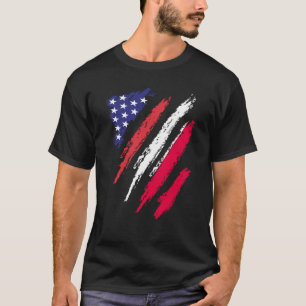 Polnisch American Ground Flag USA Patriot Heritage T-Shirt