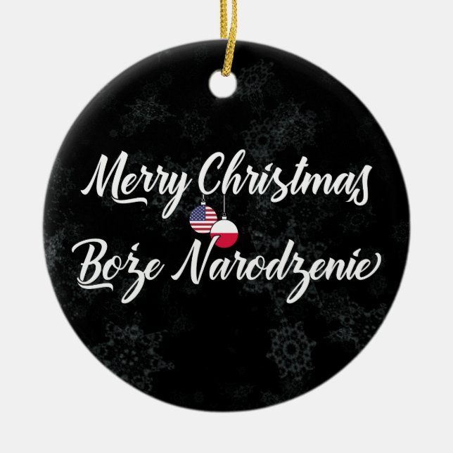 Polnisch Amerikanisch Bilingual Holiday Dekoration (Vorne)