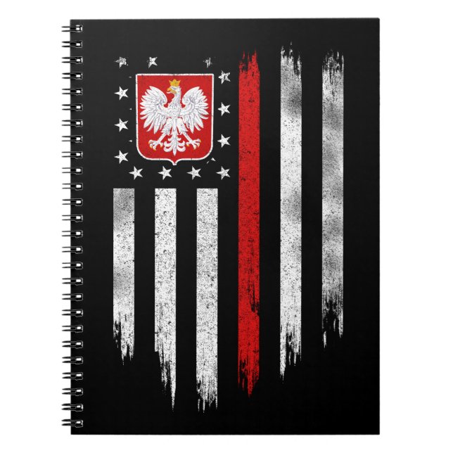 Polnisch-amerikanische Flagge Combo Polen Usa Pols Notizblock (Vorderseite)