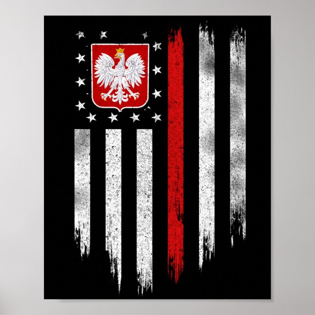 Polnisch-amerikanische Flagge Combo Polen Usa Pols Poster (Vorne)