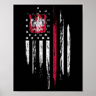 Polnisch-Amerikanische Flagge Combo Polen USA Pols Poster