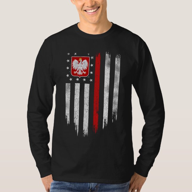 Polnisch-amerikanische Flagge Combo Polen Usa Pols T-Shirt (Vorderseite)