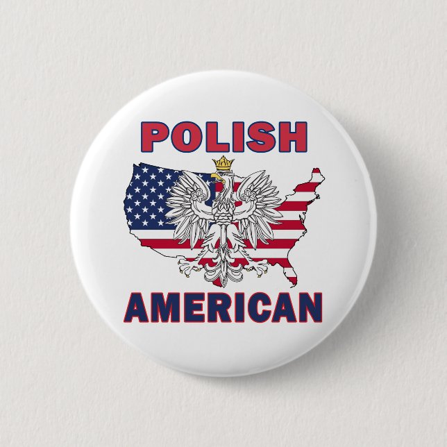 Polnisch-Amerikanische Karte Button (Vorderseite)