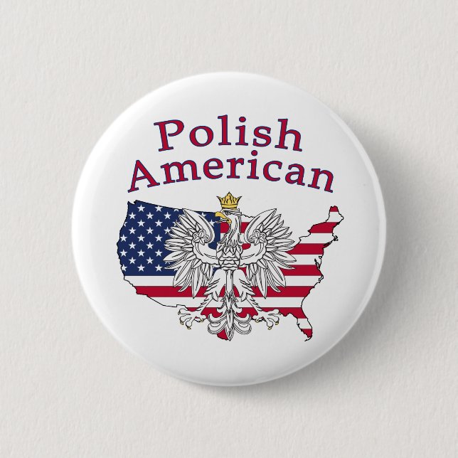 Polnisch-Amerikanische Karte Button (Vorderseite)