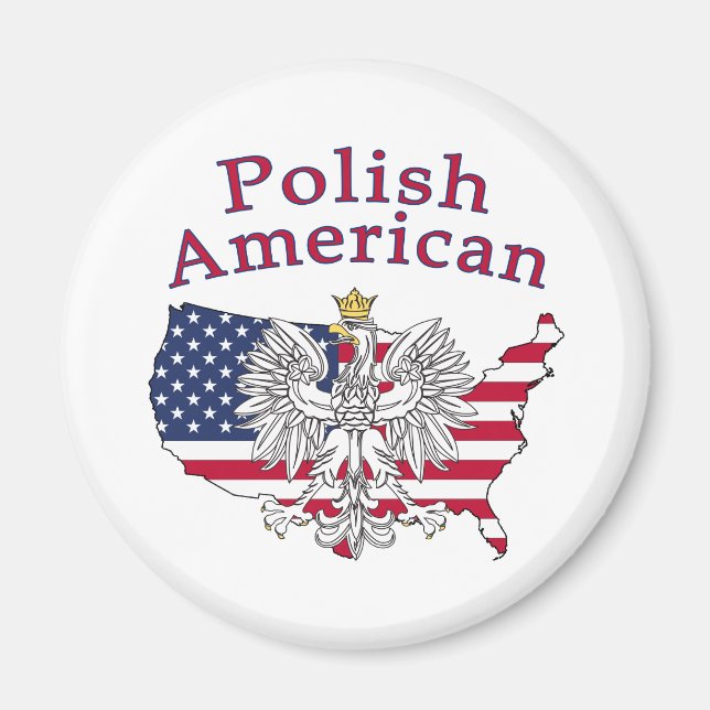 Polnisch-Amerikanische Karte Magnet (Vorne)
