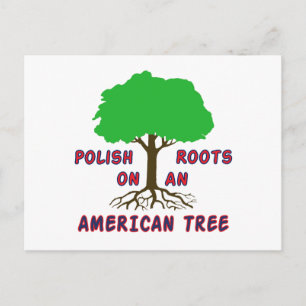 Polnisch-Amerikanische Wurzeln Postkarte