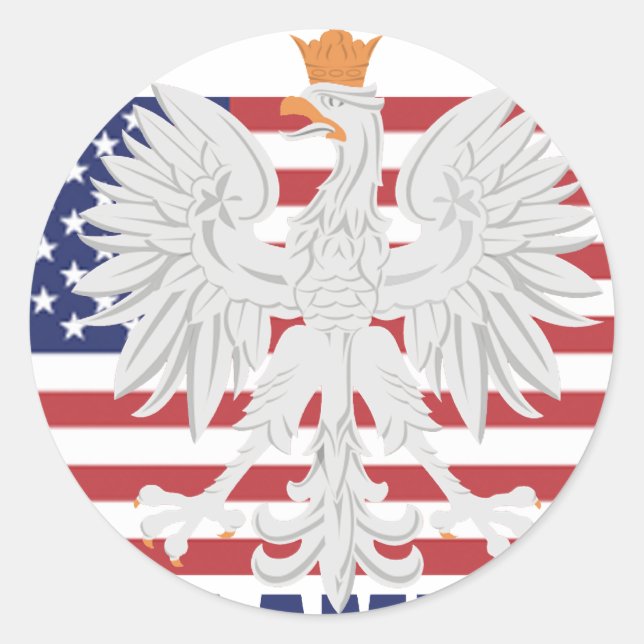 Polnisch-amerikanischer Sticker (Vorderseite)