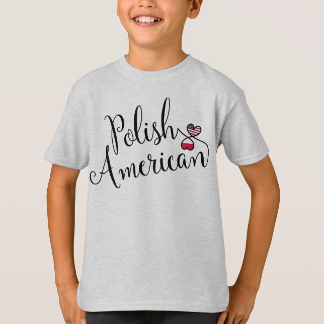 Polnisch amerikanisches T-Shirt für Herzklopfen (Vorderseite)