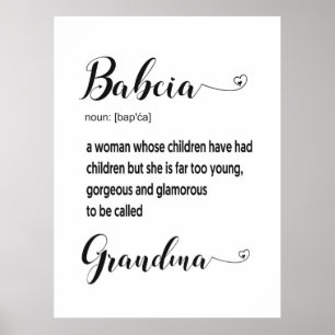 Polnisch Babcia Grandma Geschenk Poster