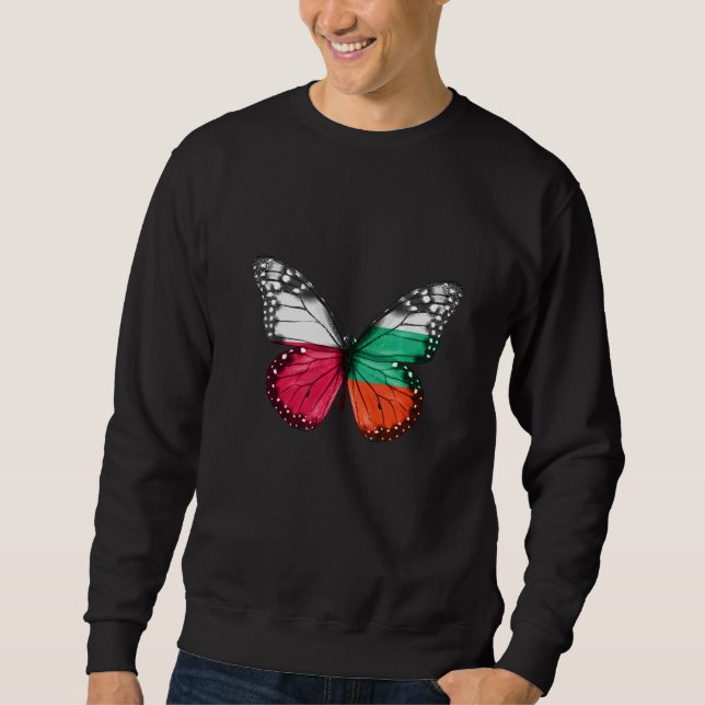 Polnisch-Bulgarische Flag-Schmetterling Sweatshirt (Vorderseite)