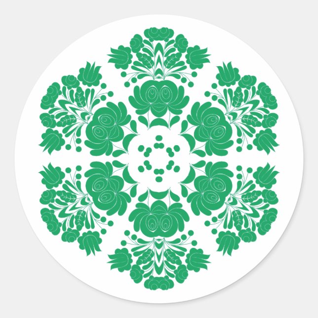 Polnisch designierte Blumen Runder Aufkleber (Vorderseite)