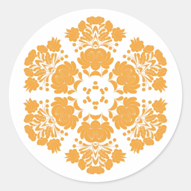 Polnisch designierte Blumen Runder Aufkleber (Vorderseite)