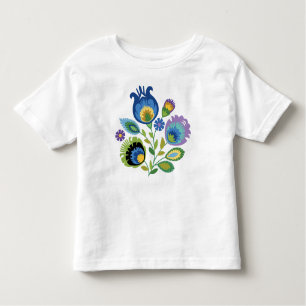 Polnisch floral Dark Blue Papercut Design Kleinkind T-shirt