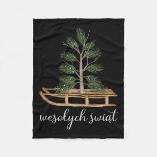 Polnisch frohe Weihnachten Wesolych Swiat Schlitte Fleecedecke