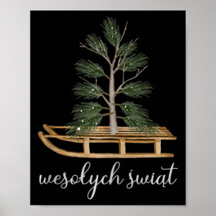 Polnisch frohe Weihnachten Wesolych Swiat Schlitte Poster