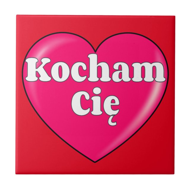 Polnisch - Ich Liebe Sie Fliese (Vorderseite)