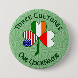 Polnisch Irish American Flags Kleeblatt Ihr Name Button