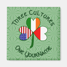 Polnisch Irish American Flags Kleeblatt Ihr Name Magnet