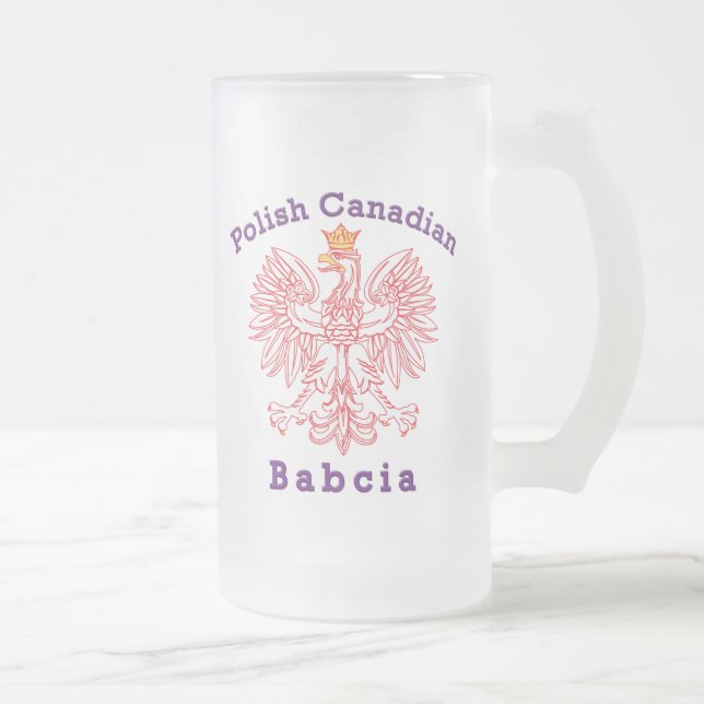 Polnisch-Kanadier Eagle Babcia Mattglas Bierglas (Rechts)